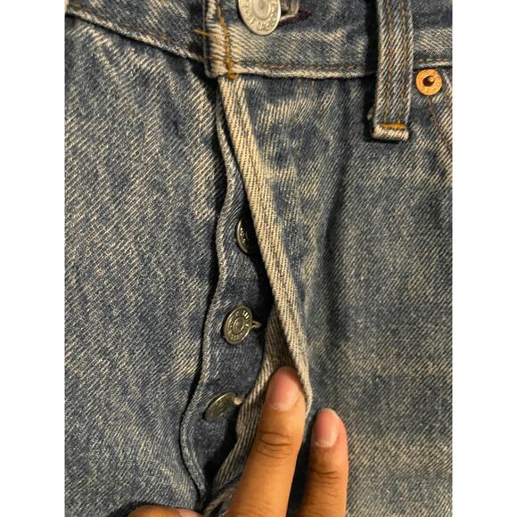 Vintage Levis 501 XX Jeans Juniors 13 Blue Denim Button Fly Faded Distressed 90s - Picture 2 of 11